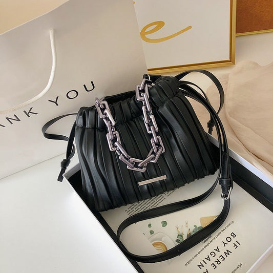 Elegant Crossbody Bag with Spacious Interior Drawstring Bucket Shoulder Purse