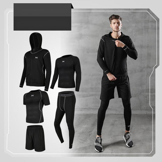 5Pcs/set Compression Sport Suit Quick Dry Running Gym Fitness Tracksuits Set US