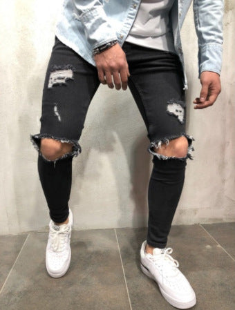 Men's jeans Pant new hole pants Denim Style trousers