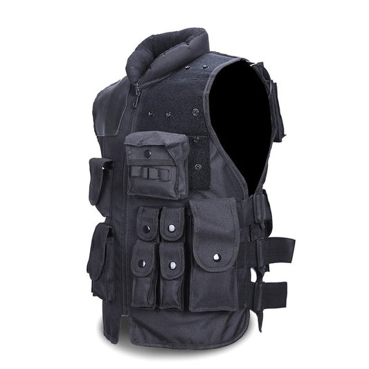 Outdoors Tactical Vest, Nylon Adjustable Lightweight Airsoft Vest for Playing or Training