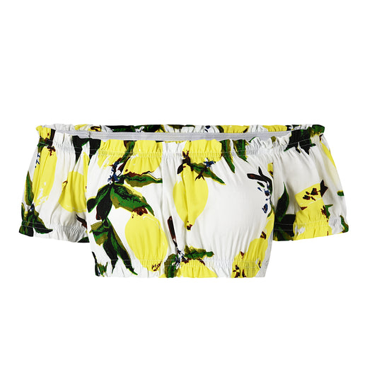 Womens Wrapped Camisole Tube Top Sexy Print Short Sleeve Beach Holiday