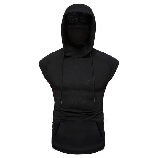 Summer Men's Personality Ninja Suit Hooded Vest Mission Vest for Men Summer