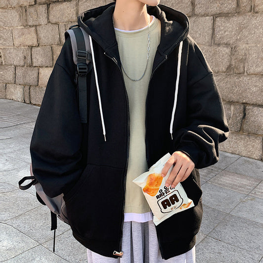 New Men's Hooded Fashion Casual Zipper Hooded Cotton Jacket Coat