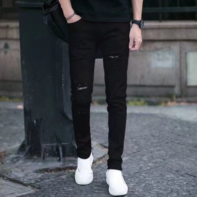 Men's Fashion Jeans Pants Trendy Slim Patch Jeans Denim Style Jeans