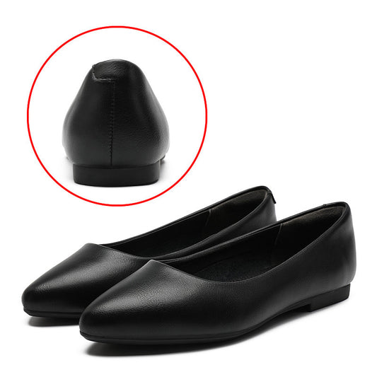 Womens Leather Work Shoes Wedding Shoes High Heels Round Toe Up Shoes