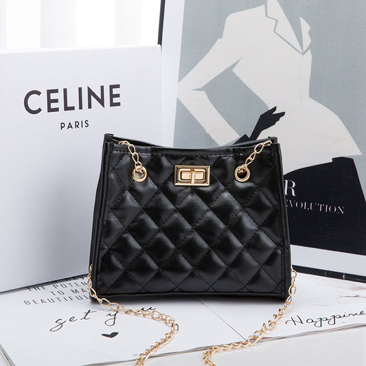 Women PU Mini Chain Shoulder Bags Rhombus Sewing Small Square Bags For Women