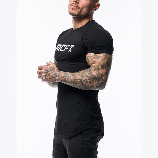 Men's Muscle T-Shirt Sleeve Bodybuilding Gym Tee Short Sleeve Fashion Workout Shirts
