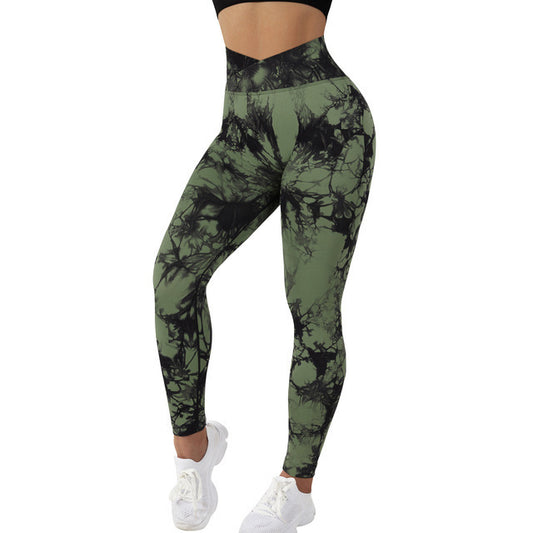New TIE DIE Seamless HIGHWAISTED Workout Leggings Butt Lifting YOGA GYM NEW!