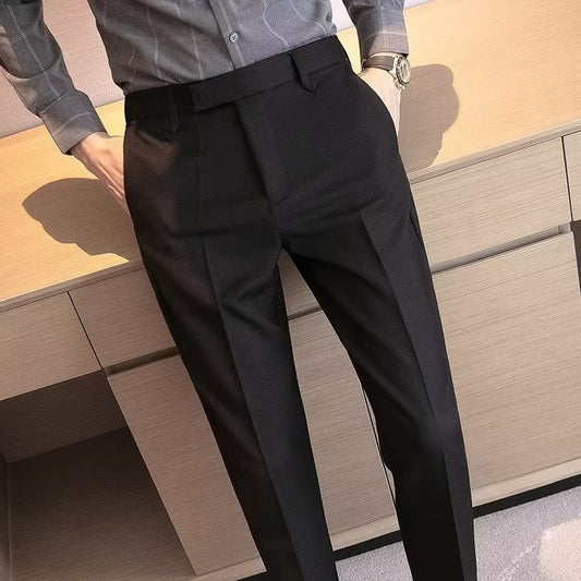 Mens Casual Suit Pants Men's Cropped Suit Pants Straight