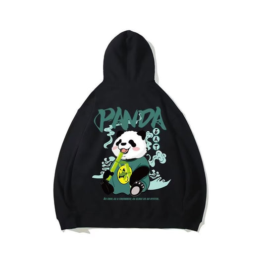 PANDA PRINT UNISEX HOODIE TOP GIFT BLACK AND WHITE JUNGLE SWEATSHIRTS