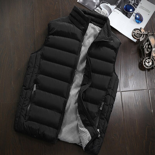 Men's Warm Padded Cotton Vest Waistcoat Autumn Coat Sleeveless Jacket Top