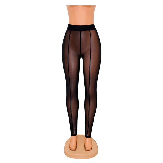 Womens Sexy Stocking Skinny Mesh See-through Leggings