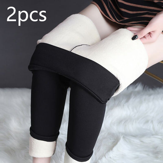 Womens Winter Thick High Stretch Lamb Cashmere Leggins Skinny Fitness Woman Pants