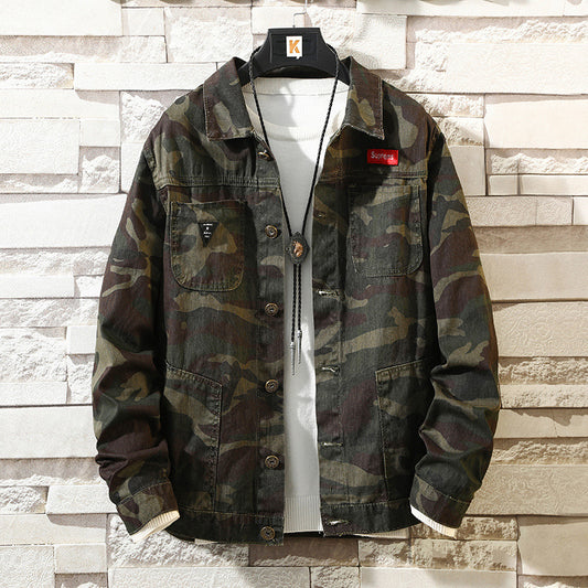 Mens Camouflage Military Trucker Shirt Jacket