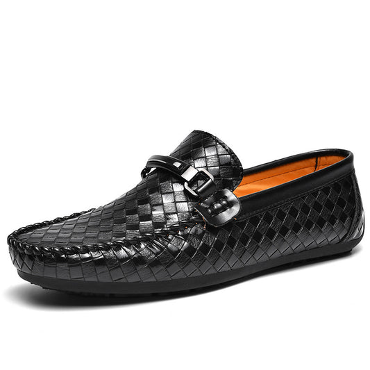 Classic Men's Leather Driving Loafer Casual Snakeskin Business Shoes Party Wedding Shoes
