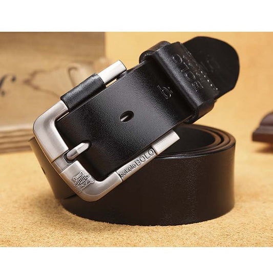 Mens Creative Leather Belt Cowhide Belt Pin Buckle Belt