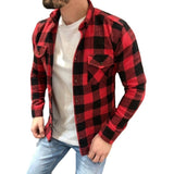 Men Cotton Brushed Plaid Shirt New Cardigan Oxford Style