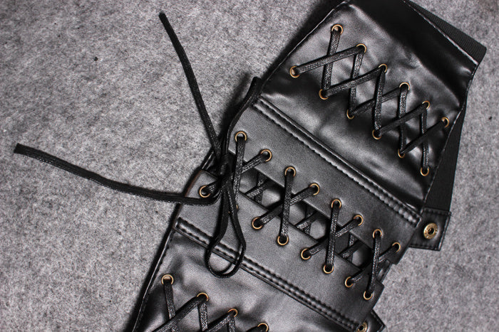 Womens Cross Strap Vest European-style Leather Wide Waist Seal Belt