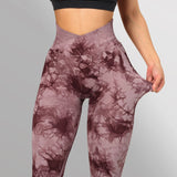 New TIE DIE Seamless HIGHWAISTED Workout Leggings Butt Lifting YOGA GYM NEW!
