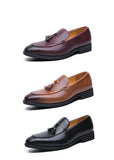 Mens Business Pointed Men's Slip On Leather Shoes