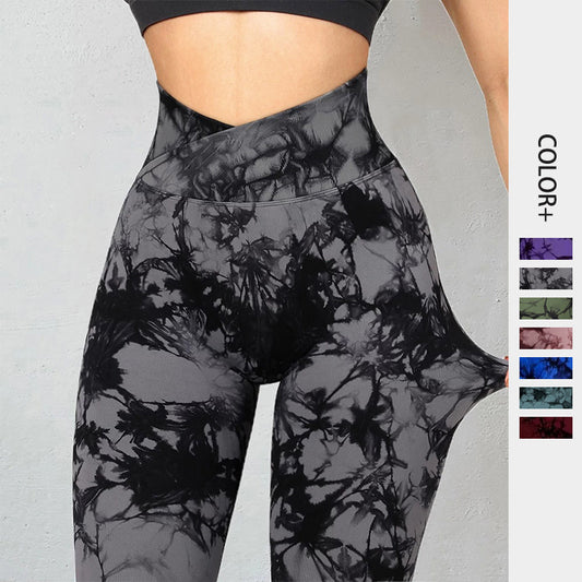 New TIE DIE Seamless HIGHWAISTED Workout Leggings Butt Lifting YOGA GYM NEW!