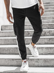 Leather Bound Mens Casual Joggers Pants Elastic Drawstring Chino Cargo Pants Hiking Outdoor Track Sweatpants