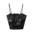 Retro Leather Vest Women Wear Short Stretch