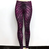 Womens High Waist Iron Weave Print Push Up Yoga Workout Leggings