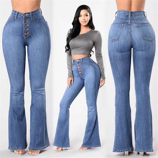 High Waist Colombian Style Butt Lift Stretch Boot Leg Jeans Plus / Junior Size