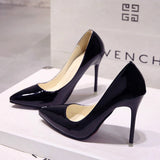 Women PU Pointed Toe Dress Pumps  High Heels Wedding Party Office Pump Shoes