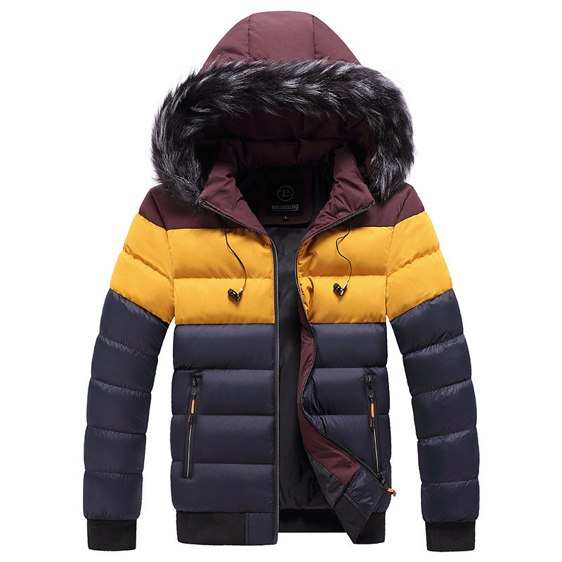 Men Winter Warm Fur Hooded Padded Puffa Jacket