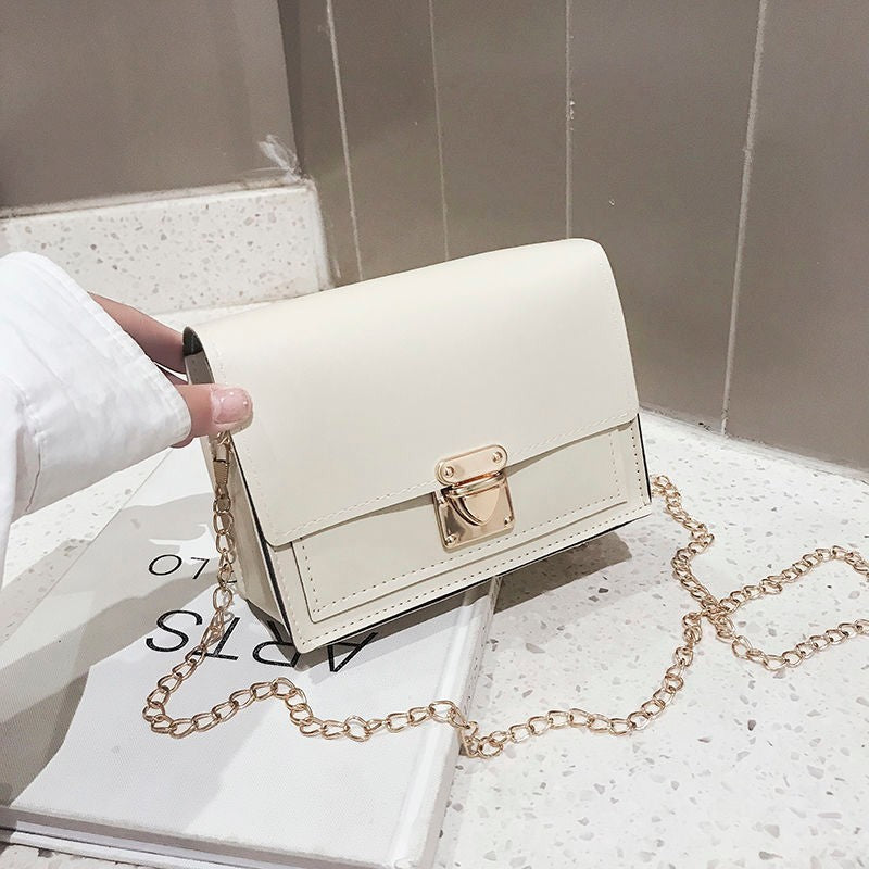 Women's PU Leather  bag shoulder messenger bag chain small square bag