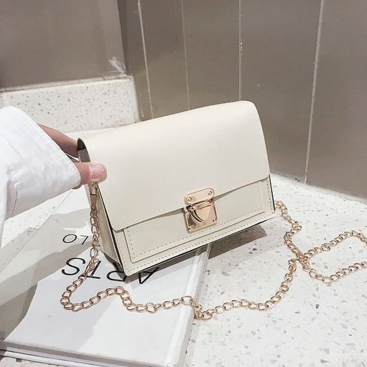 Women's PU Leather  bag shoulder messenger bag chain small square bag
