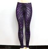 Womens High Waist Iron Weave Print Push Up Yoga Workout Leggings