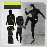 5Pcs/set Compression Sport Suit Quick Dry Running Gym Fitness Tracksuits Set US