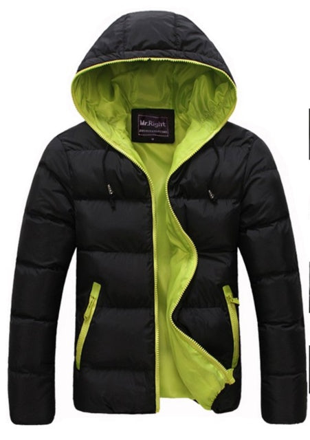 Mens Padded Puffer Down Coat Winter Warm Zip Up Jacket Hooded