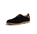 Men's Oxford Shoes Lace Up Business Casual Suede Leather Shoes Black