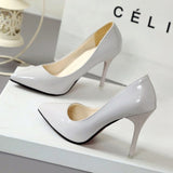 Women PU Pointed Toe Dress Pumps  High Heels Wedding Party Office Pump Shoes