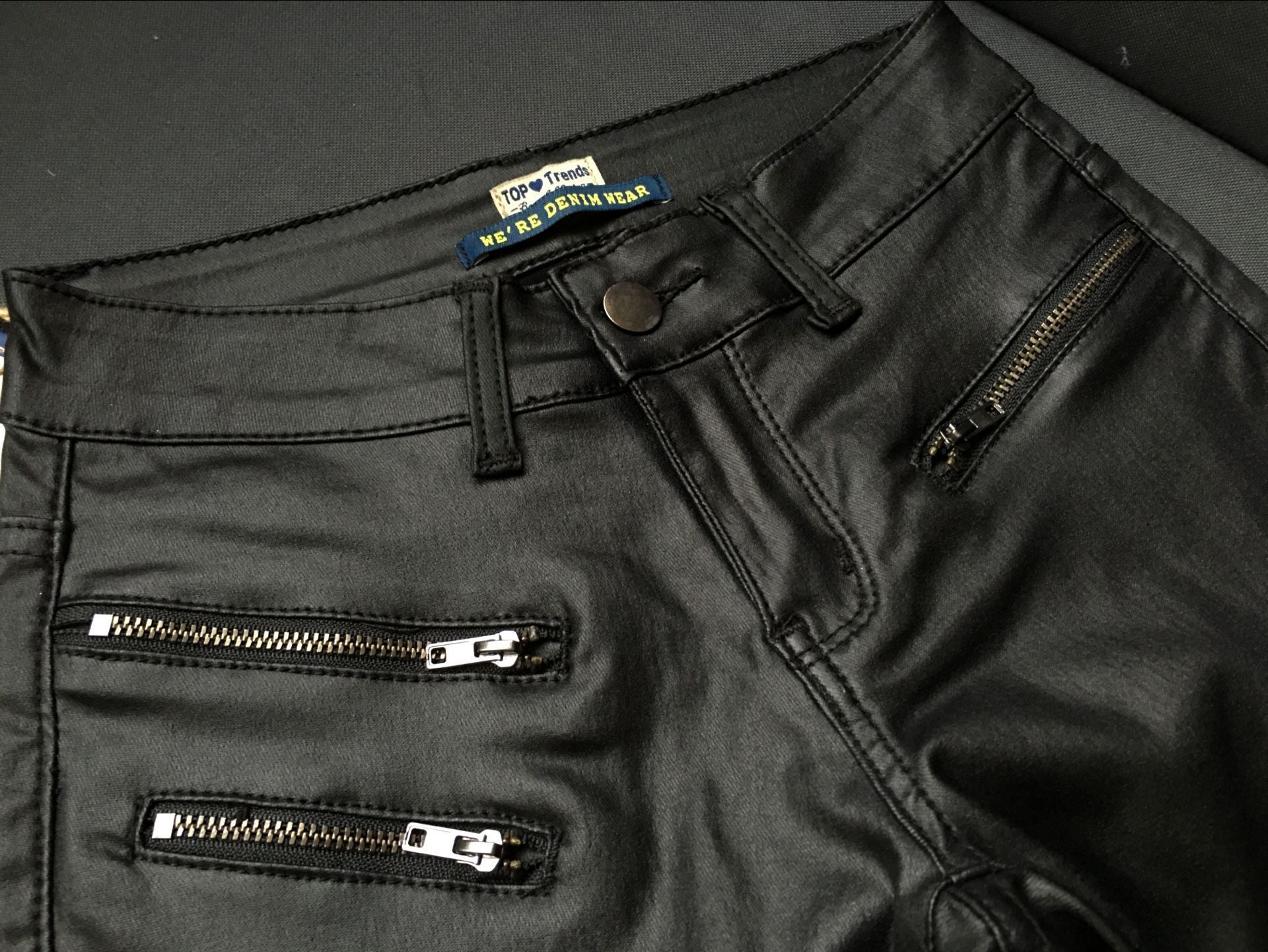 Womens Stretchy Jeggings, Faux Leather Legging Pants , Regular and Plus Size