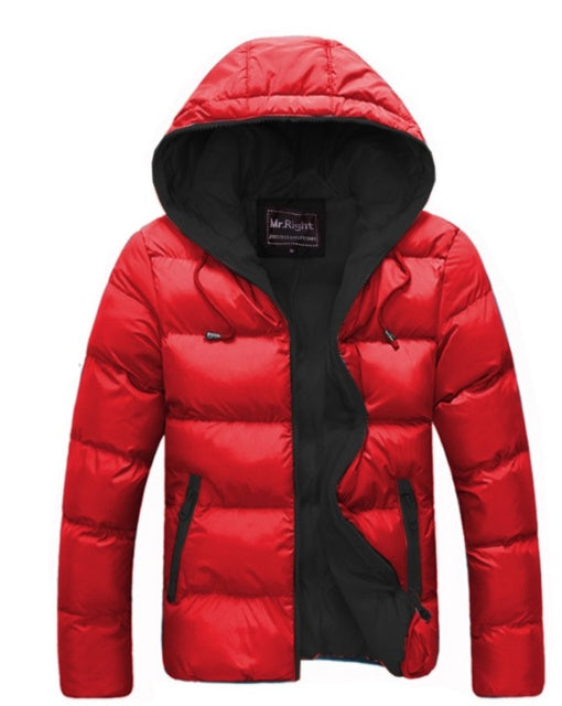 Mens Padded Puffer Down Coat Winter Warm Zip Up Jacket Hooded