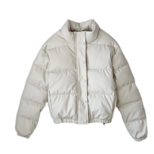 Womens  Faux leather cotton jacket