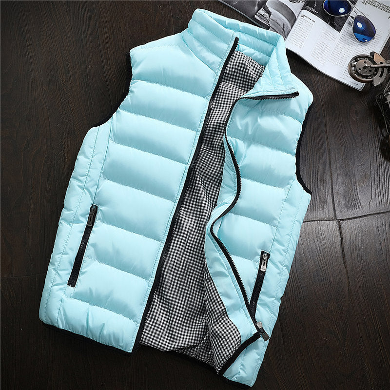 Men's Warm Padded Cotton Vest Waistcoat Autumn Coat Sleeveless Jacket Top