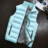Men's Warm Padded Cotton Vest Waistcoat Autumn Coat Sleeveless Jacket Top