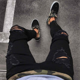 Mens Jeans Pant  Trousers Long Basic Broken Clothes