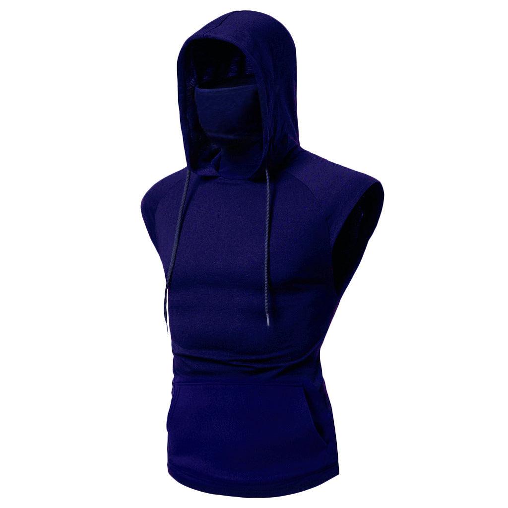 Summer Men's Personality Ninja Suit Hooded Vest Mission Vest for Men Summer