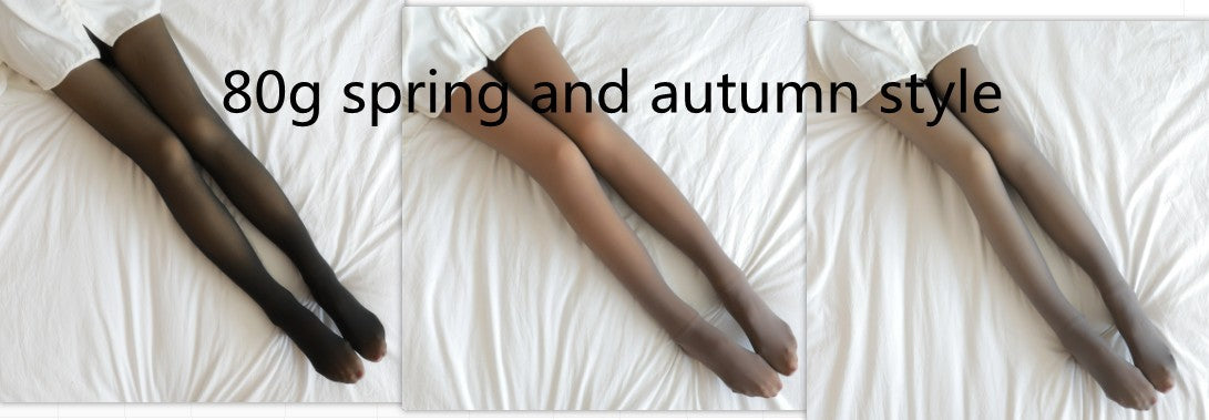 Women Winter Warm Fleece Tights Stockings Thermal Lined Translucent Pantyhose