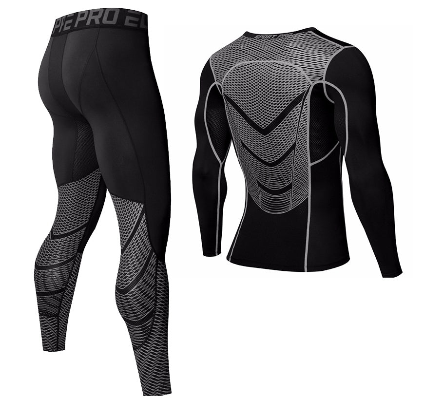 Men's Tracksuit Gym Fitness Compression Sports Running Jogging Wear