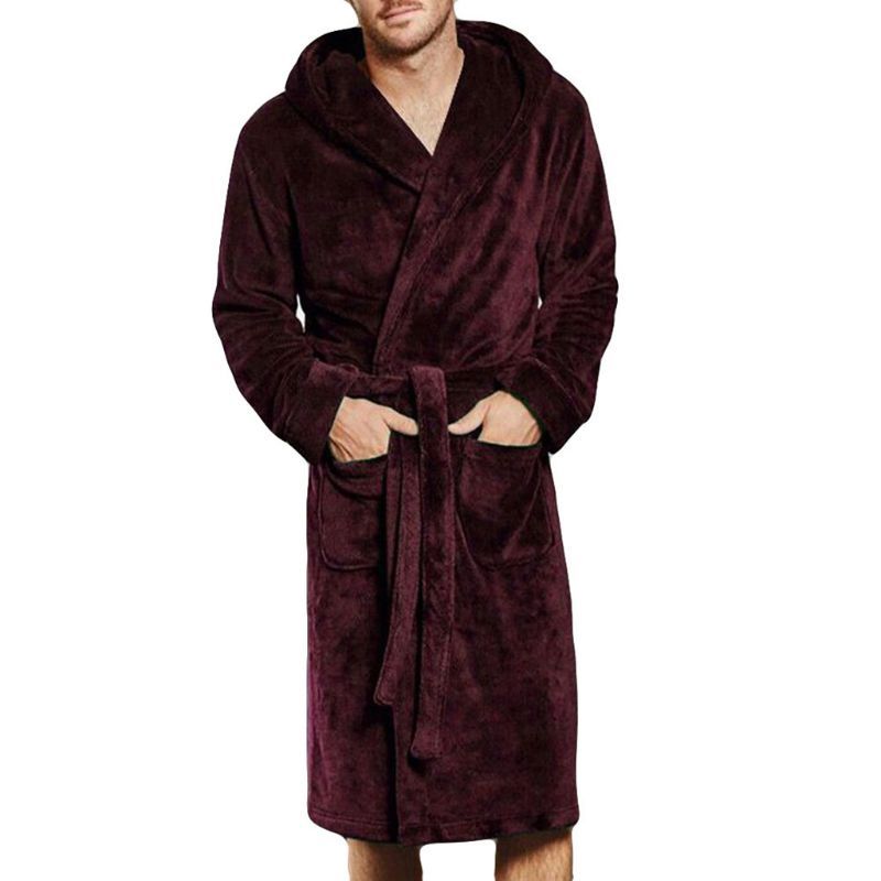 Bathrobe For Mens & Womens Nylon Hooded Double-sided velvet