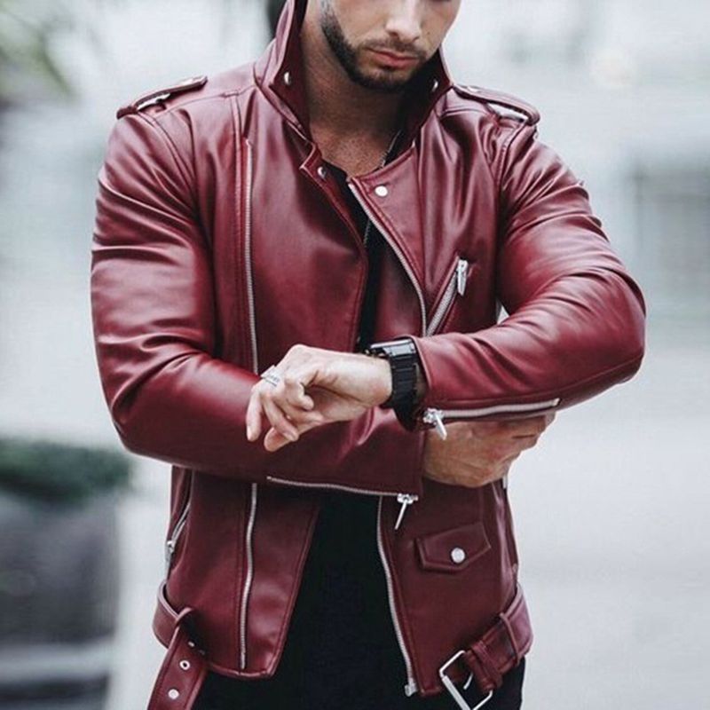 Leather jacket fashion jacket motorbike jacket