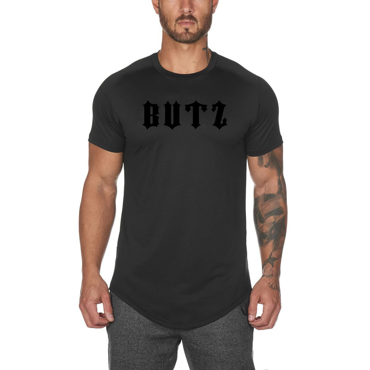 Gym Wear Plain Shirts Mens Fittness Sports Clothing